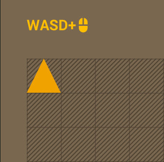WASD + Walk Mode (triangle cursor and WASD indicator)